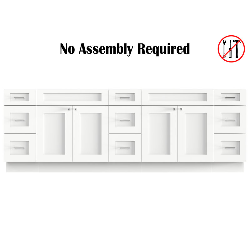 Disar 105'' Double Bathroom Vanity Base only in White Wayfair